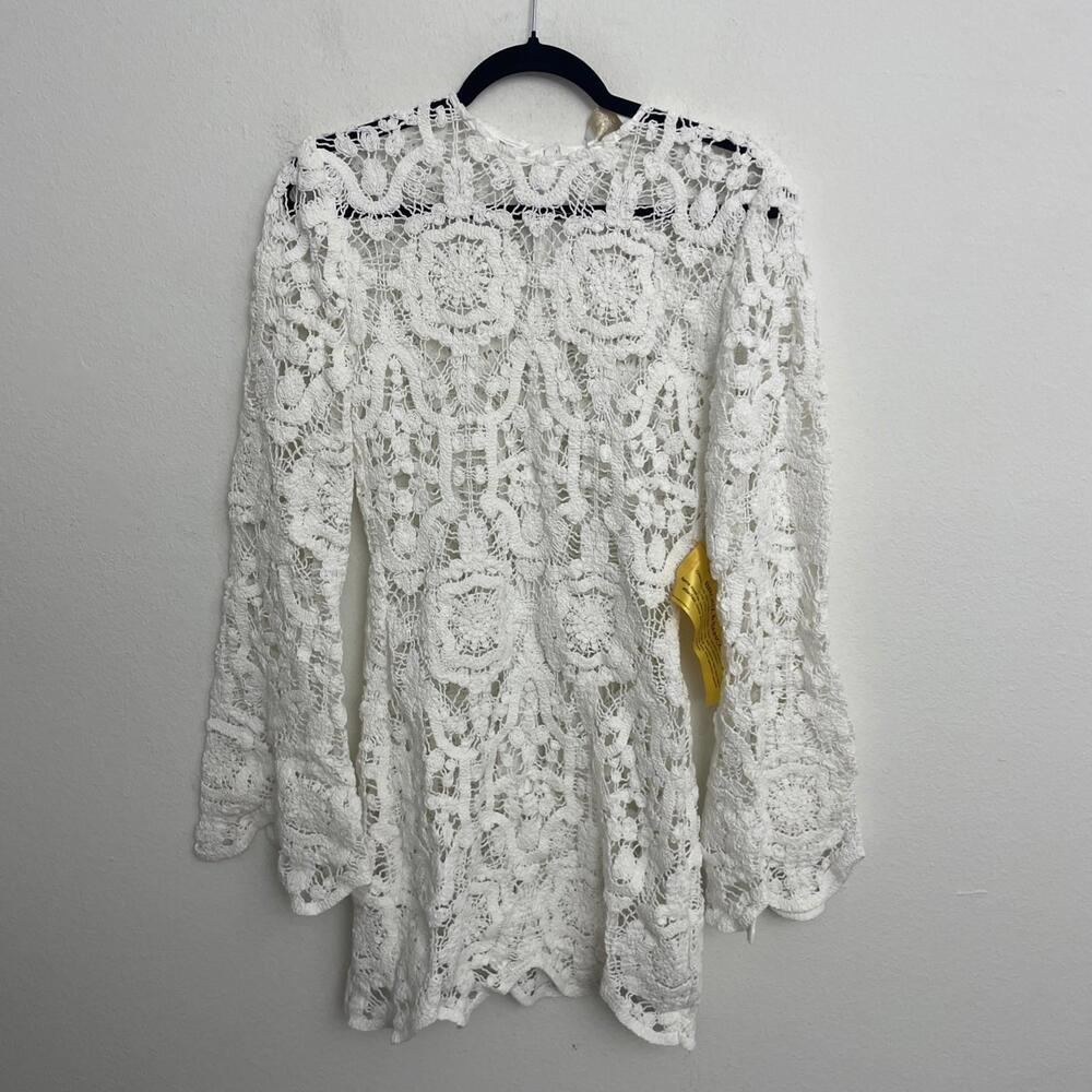 BRONX AND BANCO Marley Crochet Mini Dress WHITE SIZE S NWT $650MSRP - Picture 4 of 10